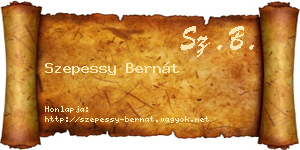 Szepessy Bernát névjegykártya